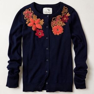 Anthro Tabitha Cardigan Medium Posey Patch Like Ne